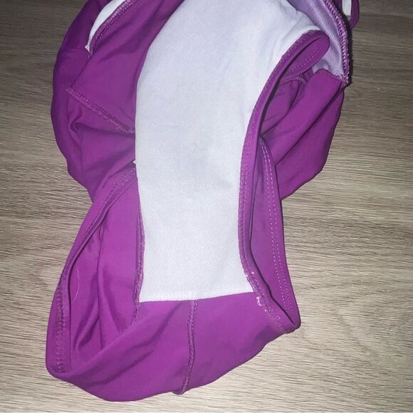 Women's Bright Magenta Purple Asymetrical One Piece Swimsuit - Picture 9 of 9